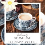 Alpine coffee served in pretty, traditional blue and white patterned coffee set.