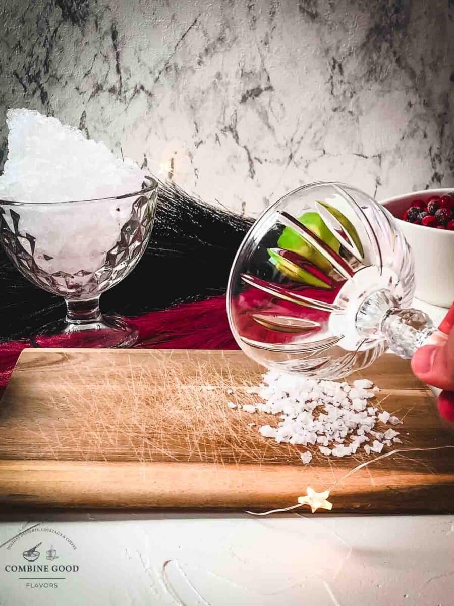 Dip the rim of your glass into salt or sugar.