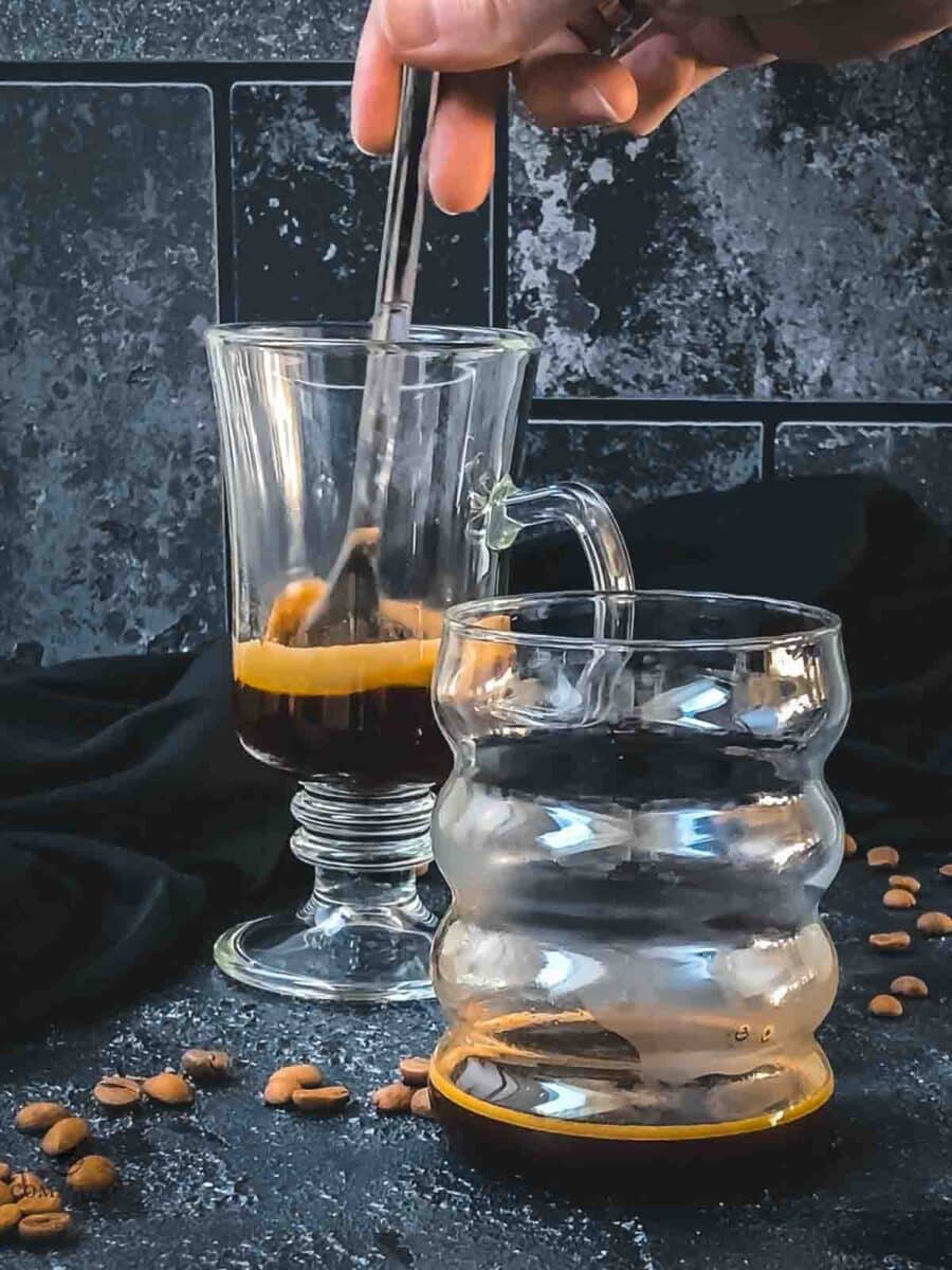 Stir coffee and syrup to combine well.