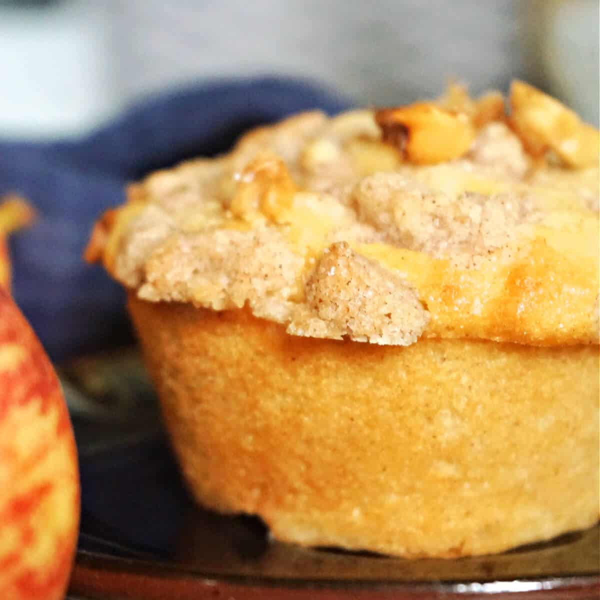 apple cinnamon muffins with walnut crumble topping