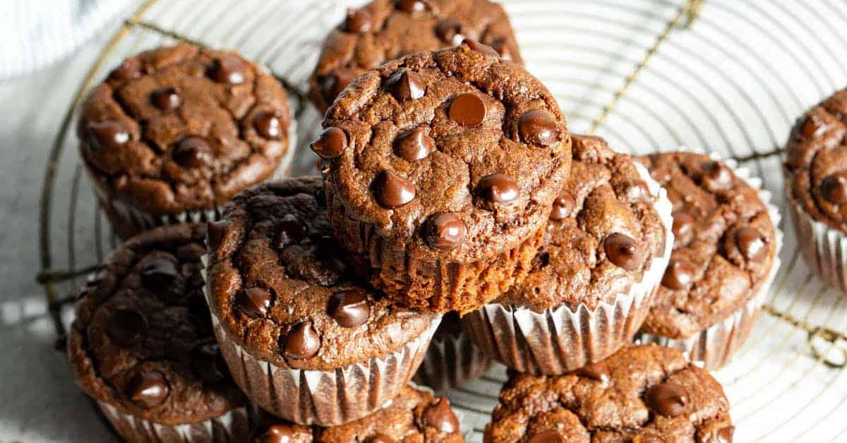 chocolate sweet potato muffins