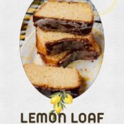 Sliced and stacked lemon loaf cake slices, placed on white and yellow plate, next to a lemon.