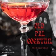 Old Pal cocktail with bourbon, Campari, dry vermouth, lemon zest.
