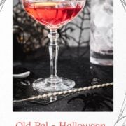 Old Pal cocktail with bourbon, Campari, dry vermouth, lemon zest.