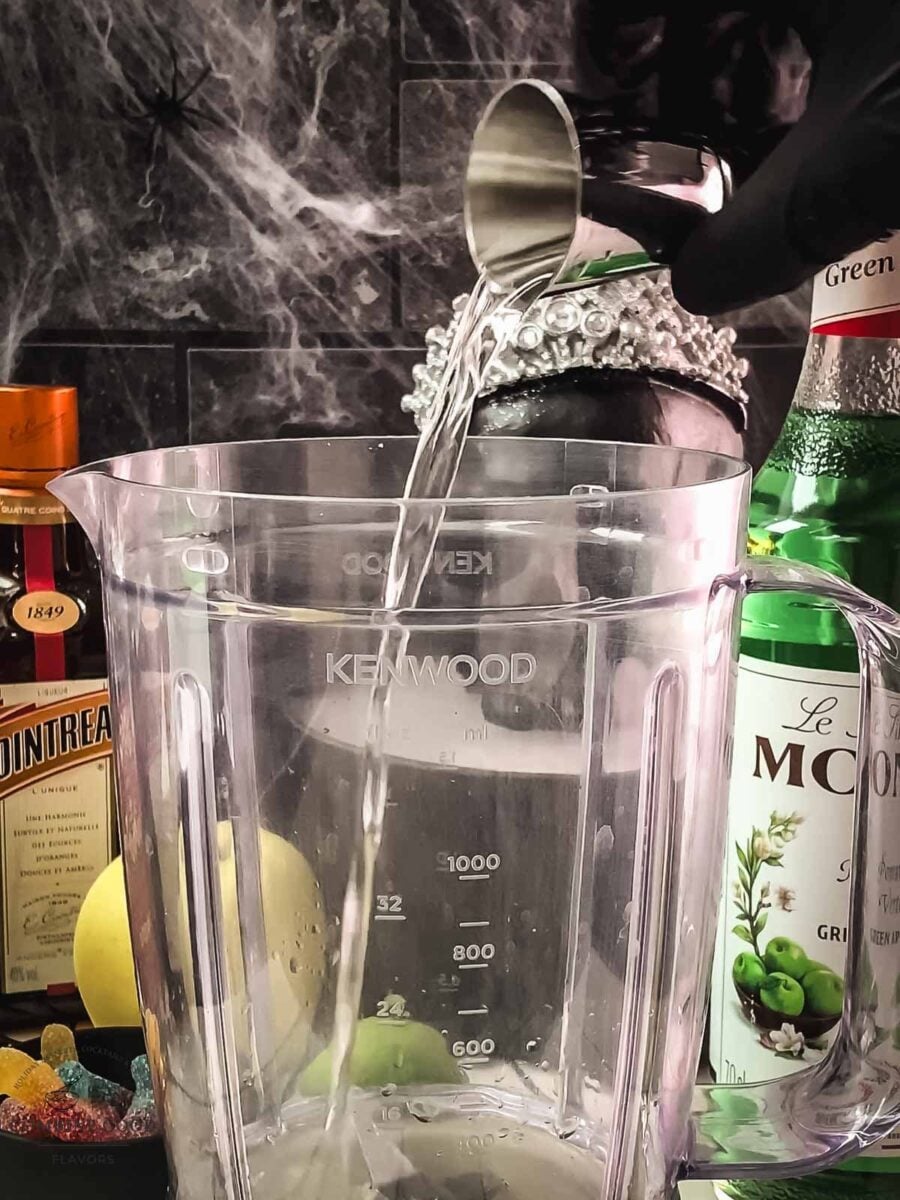 Cointreau added to a blender